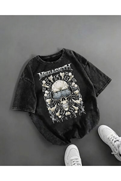 Toum Megadeth Metal Music Printed Unisex Oversize T-Shirt