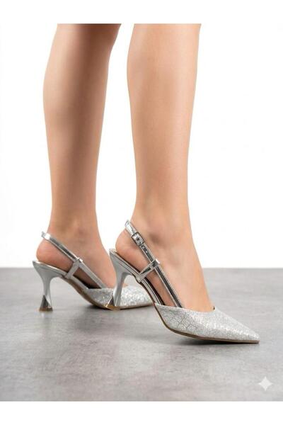 Lütfi Women's Stiletto Side Open Strappy Pointed Toe Classic Heeled Shoes