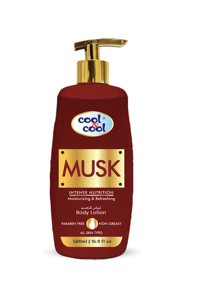 COOL & COOL Musk Body Lotion | Non Greasy & Paraben Free, 500ml