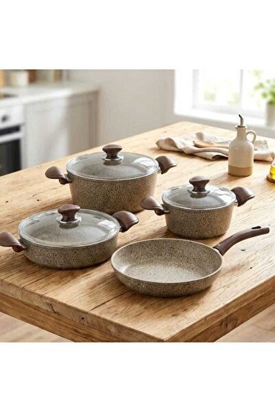 OMS 3105 7-Piece Granite Cookware Set Granite S.Beige