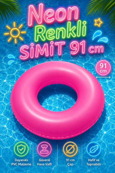 craftivio Neon Sea Ring 91 cm Adult and Big Kids Pool Ring