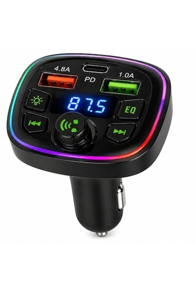 Q7 Bluetooth FM Car Modulator with Fast Charging, USB, RGB, LED, Handsfree