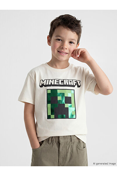 LC Waikiki NEVAVM Difference Minecraft majica za dečake sa printom