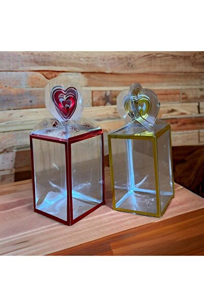 OEM Cutie Acetofan Inima Color 4,5x4,5x7cm 50/set Rosu