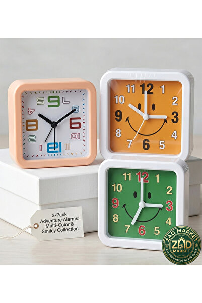 Nonbranded Alarm Clocks "Morning Adventure" (Set of 3 Clocks-Assorted Designs)