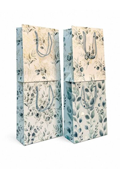 OEM Pungi Cadou Alb-Verde 12/set 18x23x8cm