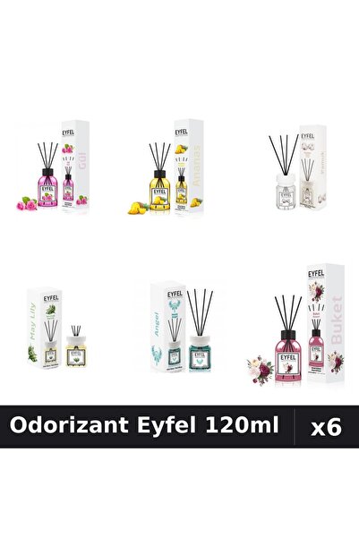 Eyfel Set 6 Odorizante Camera Betisoare - 6 Arome Asortate, 120ml Parfum