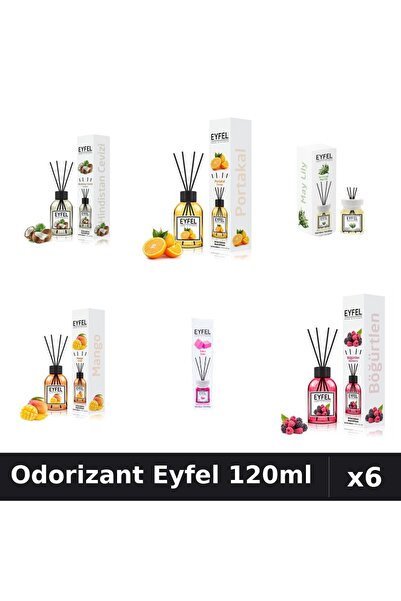 Eyfel Set 6 Odorizante Camera Betisoare - 6 Arome Asortate, 120ml Parfum Intens