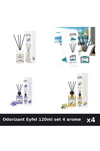 Eyfel Set 4 Odorizant Camera Betisoare 120ml - Lavanda, Ocean, Orhidee, Mâna ...