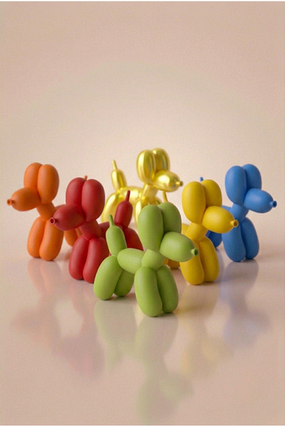 craftopya Balon Köpek Biblo - Modern Dekoratif Ev ve Ofis Aksesuarı Obje (12x14 cm) PLA Plastik