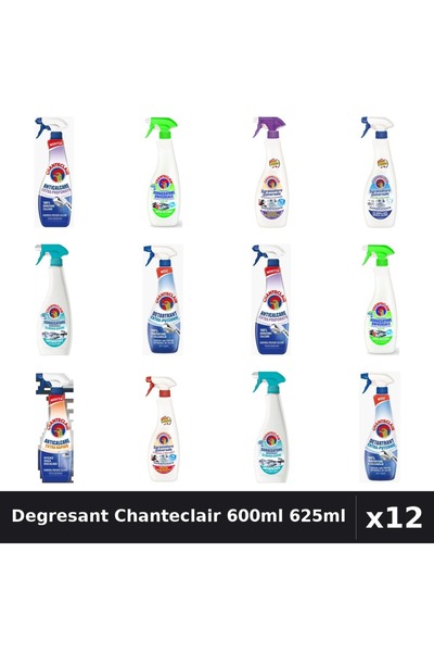 Chanteclair Set 12 Degresant Universal 600ml 625ml - 8 Arome, Anticalcar, Det...