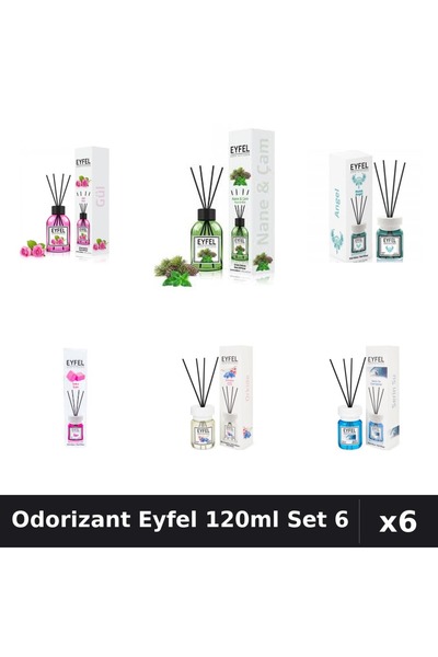 Eyfel Set 6 Odorizante Camera Betisoare - 6 Arome Asortate, 120ml Parfum