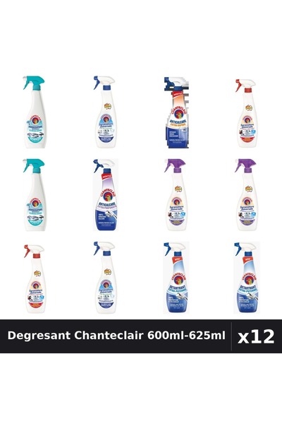 Chanteclair Set 12 Degresant Universal 600ml-625ml - 8 Arome, Anticalcar, Det...
