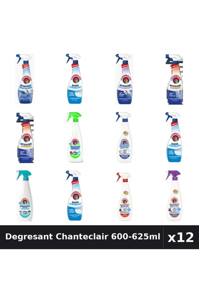 Chanteclair Set 12 Degresant Universal 600-625ml - 9 Arome, Detartrant, Anti-...