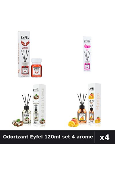 Eyfel Set 4 Odorizant Camera Betisoare 120ml - Red Dragon, Bubble Gum, Mango,...