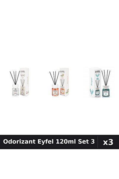 Eyfel Set 3 Odorizant Camera Betisoare 120ml - Bumbac, Acacia, Angel