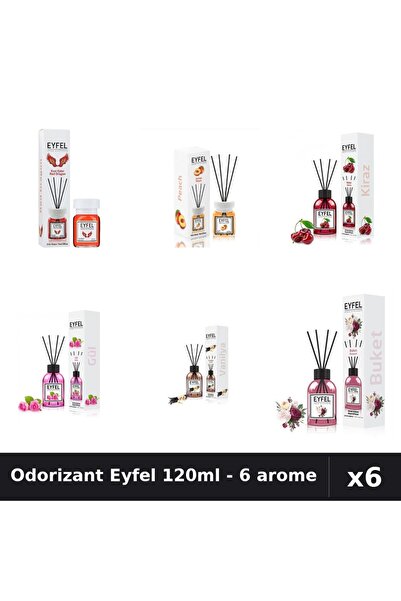 Eyfel Set 6 Odorizante Camera Betisoare 120ml - 6 Arome: Red Dragon, Piersica...