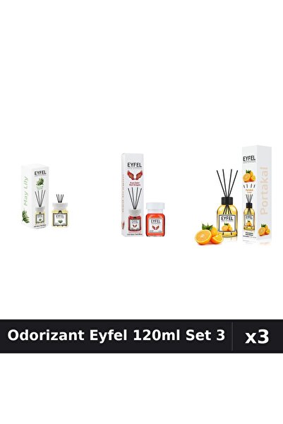 Eyfel Set 3 Odorizant Camera Betisoare 120ml - Lacramioare, Red Dragon, Porto...