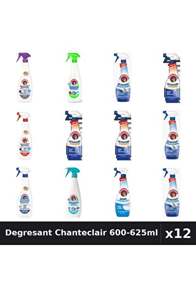 Chanteclair Set 12 Degresant Universal 600-625ml - 8 Arome, Detartrant, Antic...