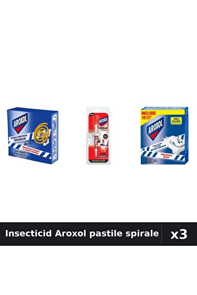 Aroxol Set 3 Pastile Anti-Insecte 10 buc + 5g - Spirale Eficace Impotriva Ins...