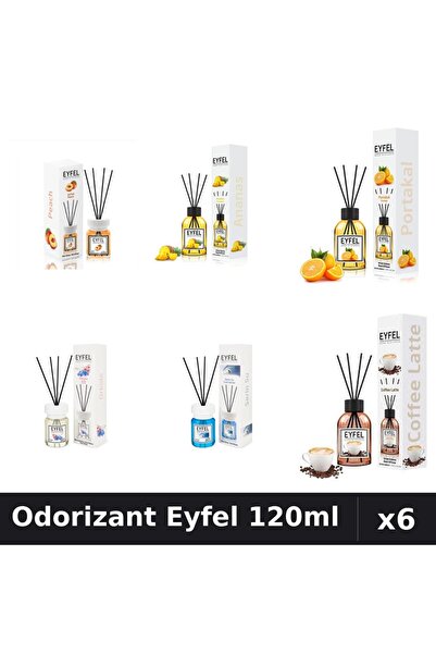 Eyfel Set 6 Odorizante Camera Betisoare - 6 Arome Asortate, 120ml Parfum
