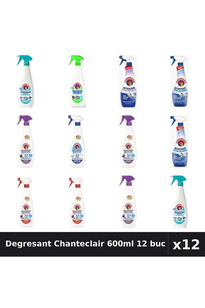 Chanteclair Set 12 Degresant Universal 600ml - 8 Arome - Lamaie, Lavanda, Mar...