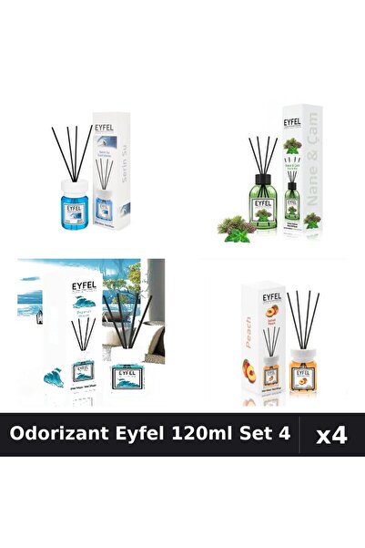 Eyfel Set 4 Odorizant Camera Betisoare 120ml - Cool Water, Ocean, Piersica, P...