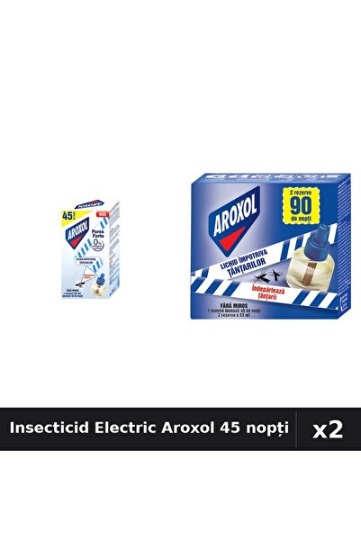 Aroxol Set 2 Insecticid Electric 45 nopți - Anti Insecte Aparat și Rezerve