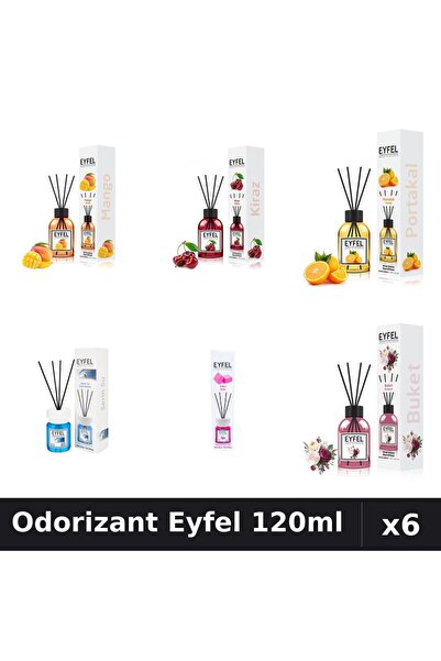 Eyfel Set 6 Odorizante Camera Betisoare - 6 Arome Asortate, 120ml Parfum