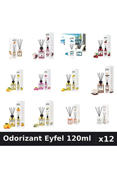 Eyfel Set 12 Odorizante Camera cu Betisoare 120ml - 12 Arome Asortate