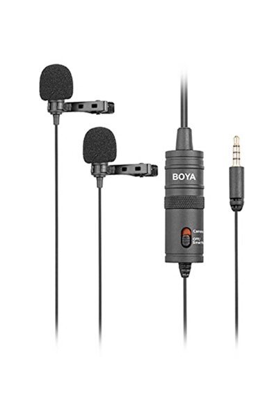 BOYA BY-M1DM Dual Collar Microphone For Cameras Smartphones Tablets Computers...