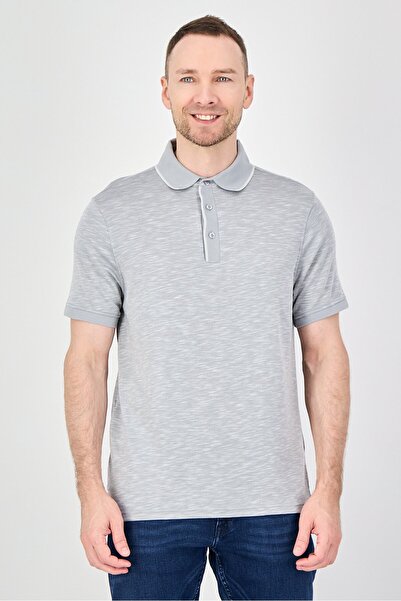 Geoffrey Beene Men Regular Fit Heather Short Sleeve Polo Shirt, Grey