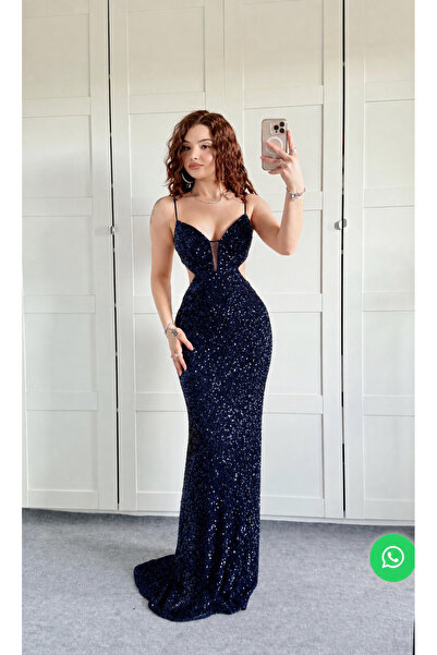 ayşenur Dinçer butik Candice Abiye Lacivert