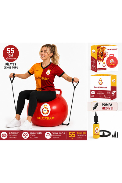 Galatasaray X Lasve Licensed New Season Plates Bouncy Ball 55 cm Pump Special...