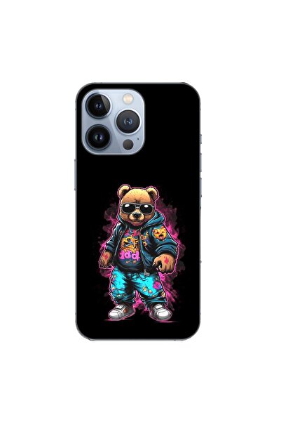 OEM Калъф за Apple iPhone 13 Pro, силиконов гел TPU, модел Мече, черен