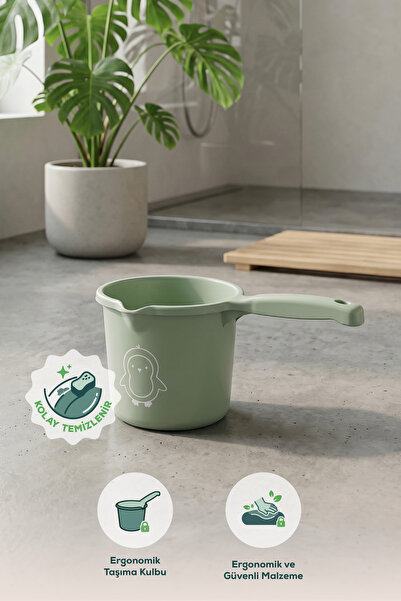Wumboo Bebek Banyo Maşrapası - 1,5 Litre Bebek Yıkama Maşrapası-Yeşil