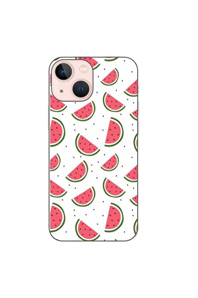 OEM Husa compatibila cu Apple iPhone 13 Mini Silicon Gel Tpu Model Watermelon...