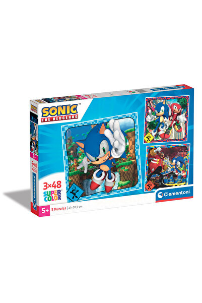 CLEMENTONI Παιδικό Παζλ Super Color Sonic The Hedgehog 3x48 τμχ