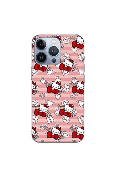 OEM Калъф, съвместим с Apple iPhone 13 Pro, силиконов гел TPU, Hello Kitty, р...