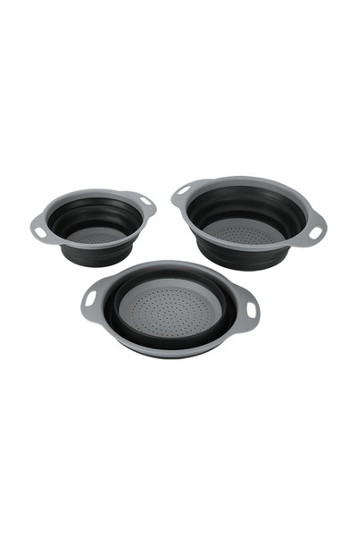 SWISS Комплект от 3 сгъваеми цедки Haus-Bakeware, полипропилен, 29.5x24x8.5см...