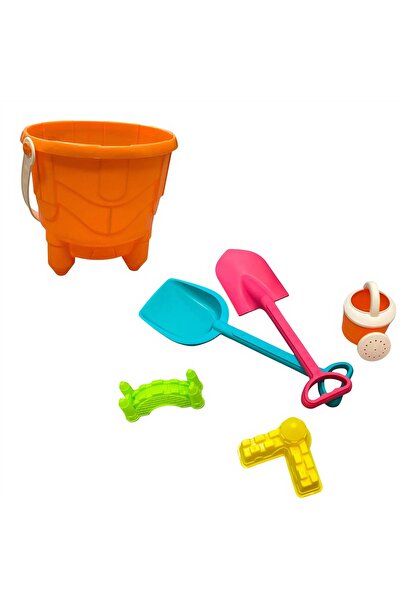 Bsr Set 6 accesorii pentru nisip, galetusa+unelte+forme+stropitoare, plastic,...