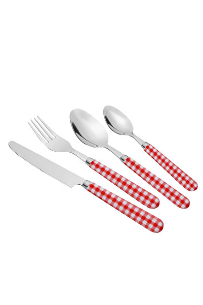 Carrefour Home Set 16 tacamuri Carrefour Home, otel inoxidabil/PS, Rosu