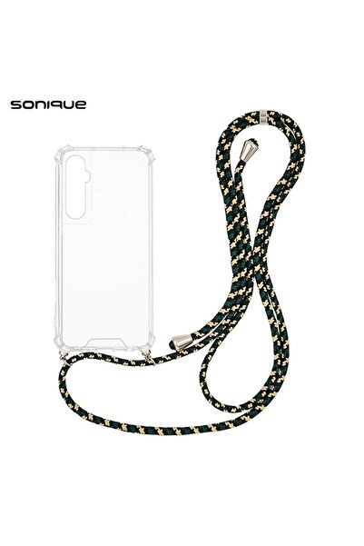 Sonique Θήκη Σιλικόνης με Κορδόνι Armor Clear Realme C65 4G Rainbow Πράσινο