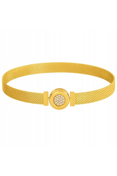 Larezo Brățară Reflexions Gold cu clip 21cm și zirconiu cubic din argint 925