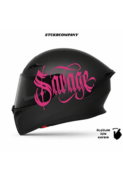 STCKRCO Savage Kask Sticker – Motor Kaskı İçin Premium Yazı Sticker