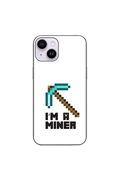 OEM Husa compatibila cu Apple iPhone 14 Silicon Gel Tpu Model Minecraft Miner