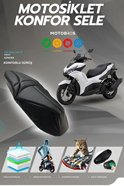 Motobros Kuba Vizy 50 Compatible Comfort Saddle Cover Visco Sponge (Torn Resi...