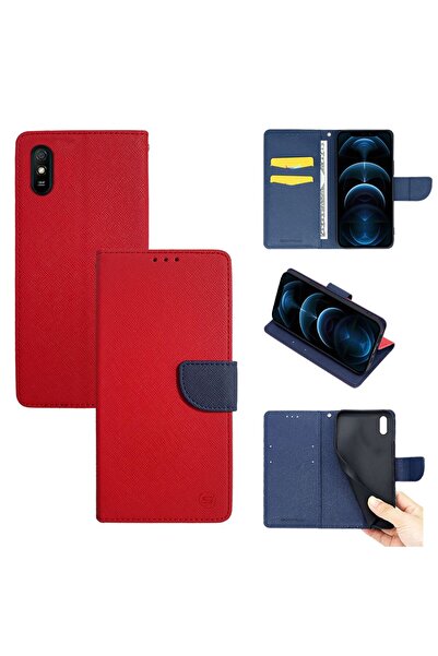 Sonique Θήκη Πορτοφόλι Trend Wallet Xiaomi Redmi 9A / Redmi 9AT Κόκκινο / Σκο...