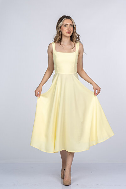 MissVina Mayra Premium Strappy Square Neck Long Midi Dress 50411