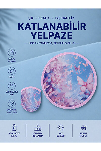 RoseCo00 Katlanabilir Kolay Taşınabilir Yuvarlak Yelpaze